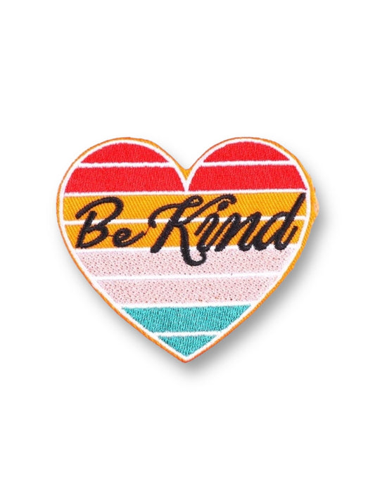 Embroidered Patch, Be Kind Rainbow Heart