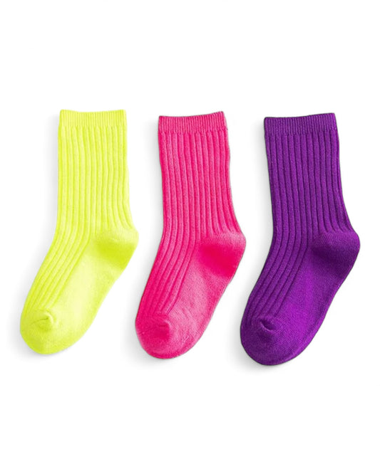 S/3 Neon Candy Crew Socks