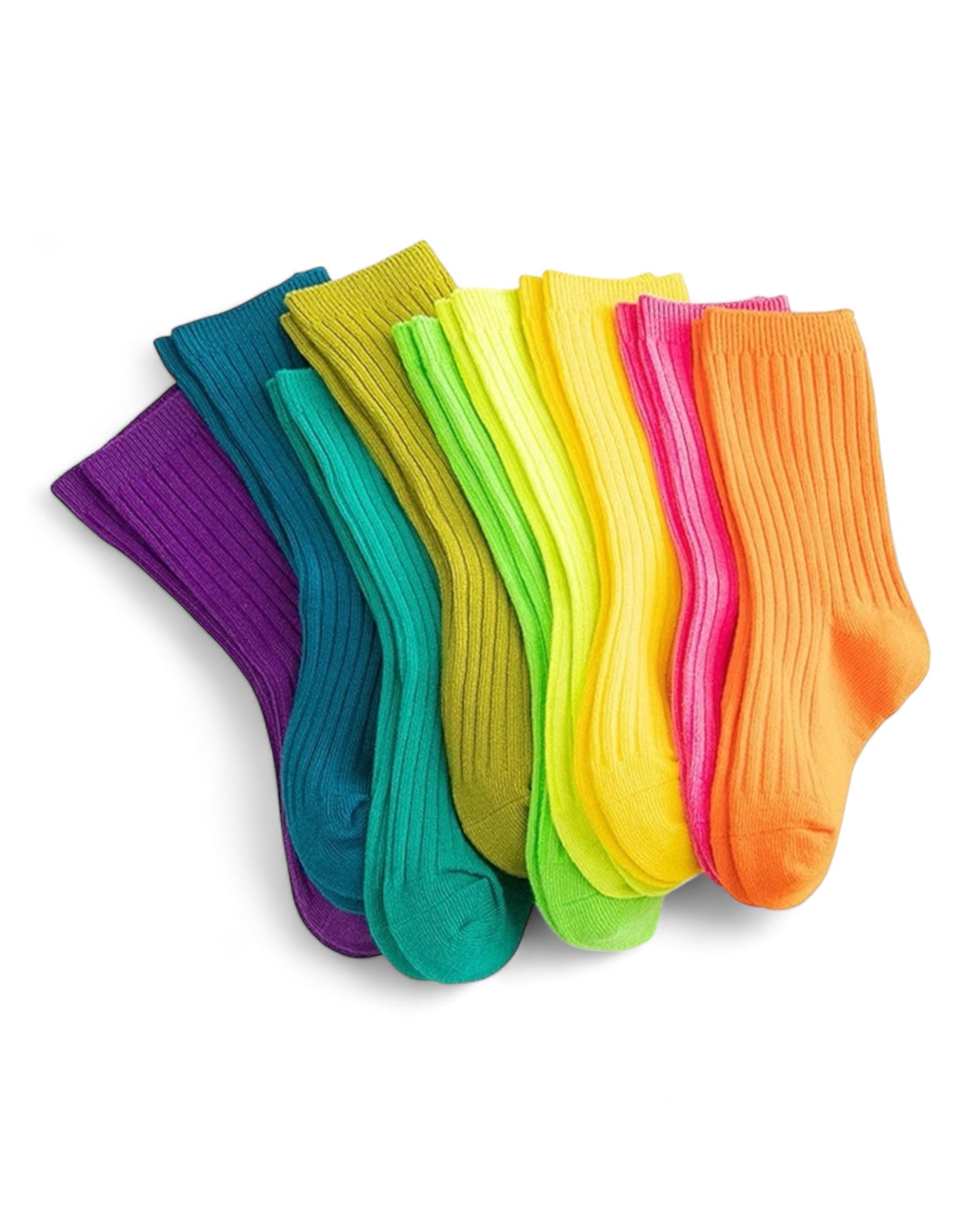 S/3 Neon Candy Crew Socks