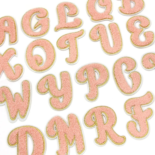 Alpha Chenille Cursive Letter Patches