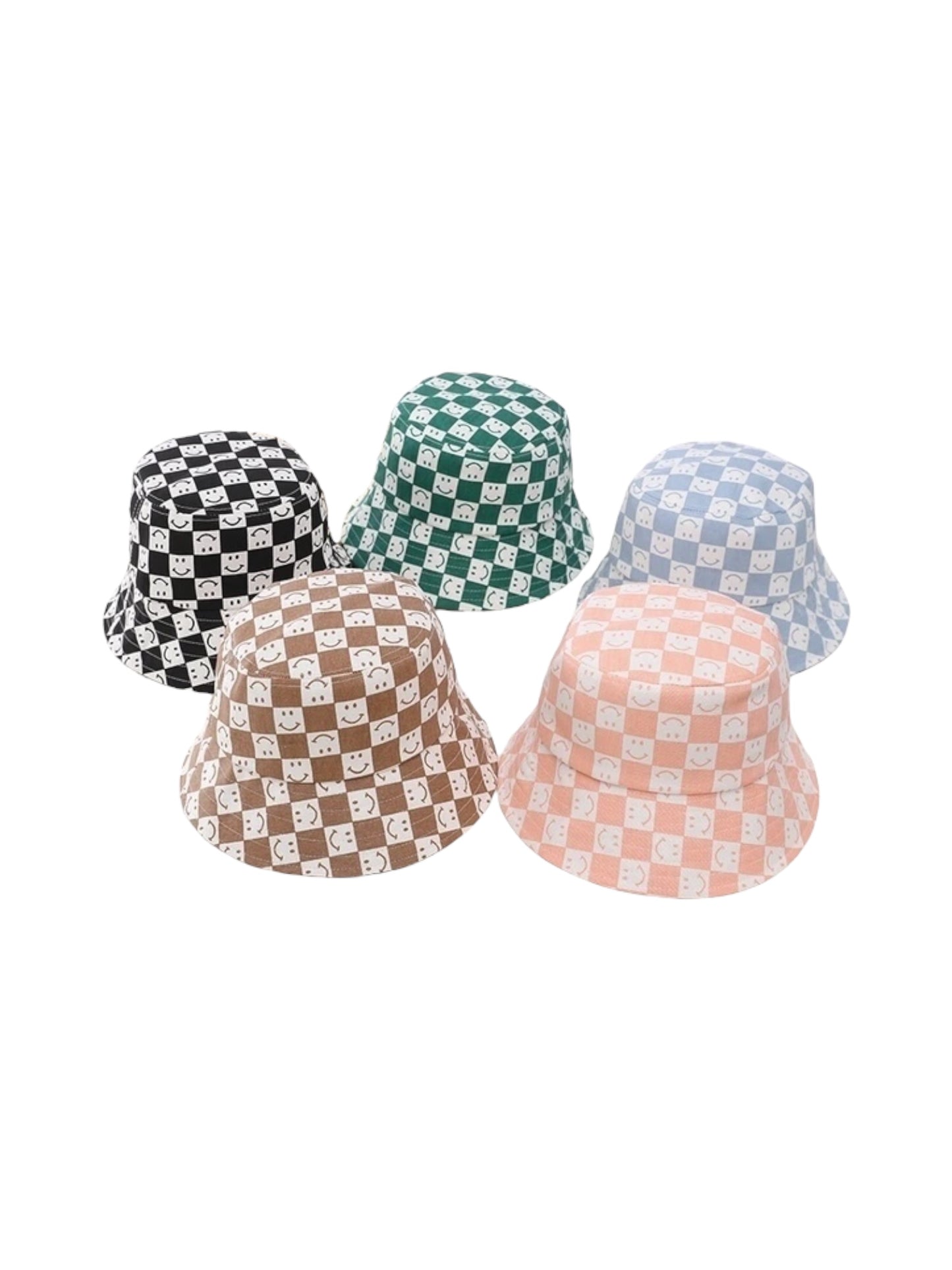 Pooki Smile Checkered Bucket Hat