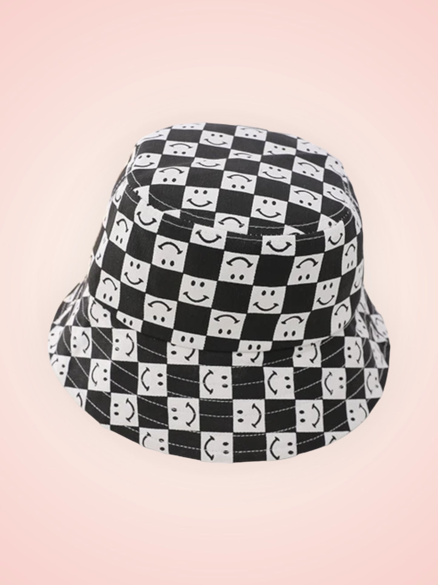 Pooki Smile Checkered Bucket Hat