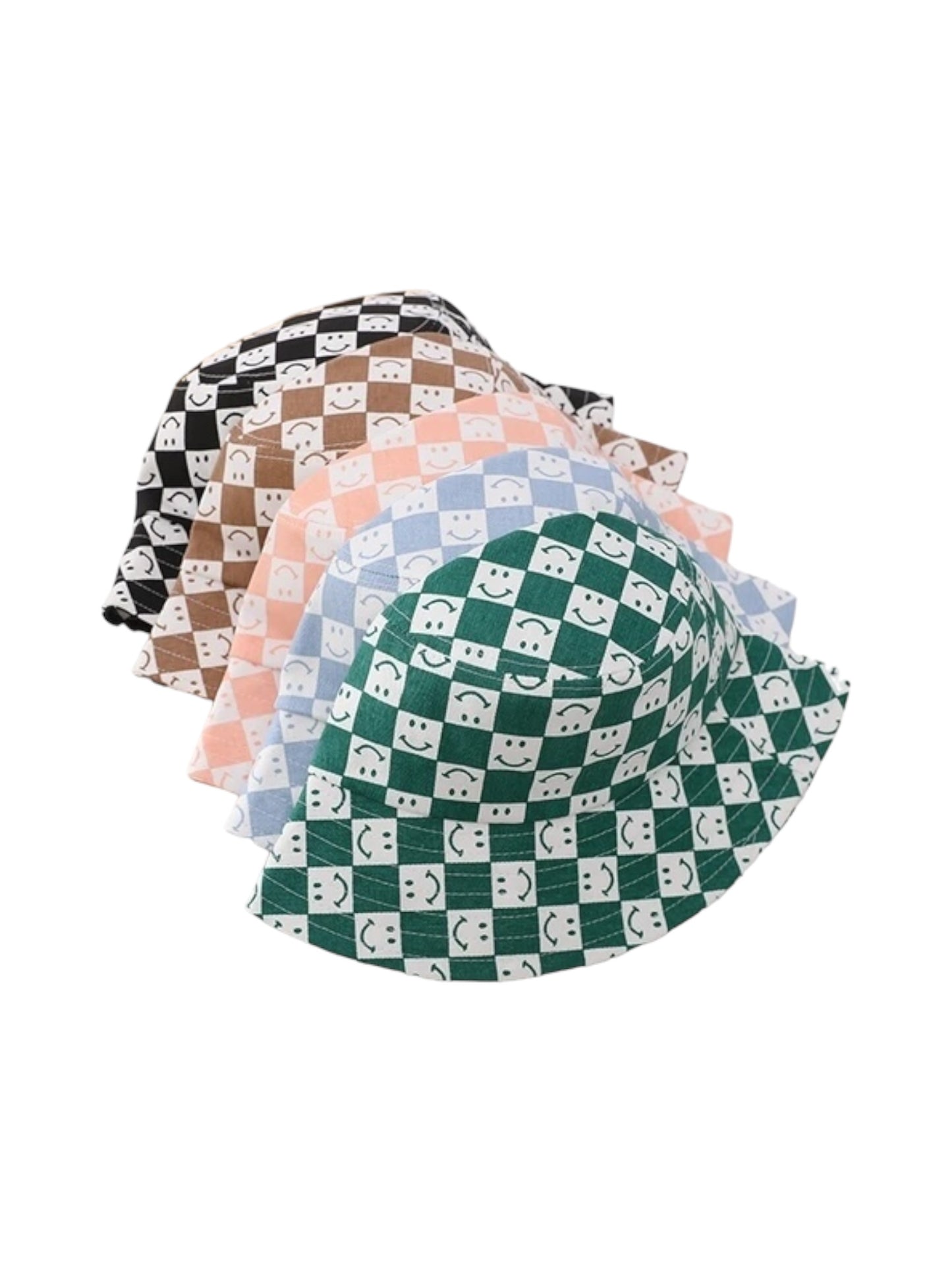 Pooki Smile Checkered Bucket Hat