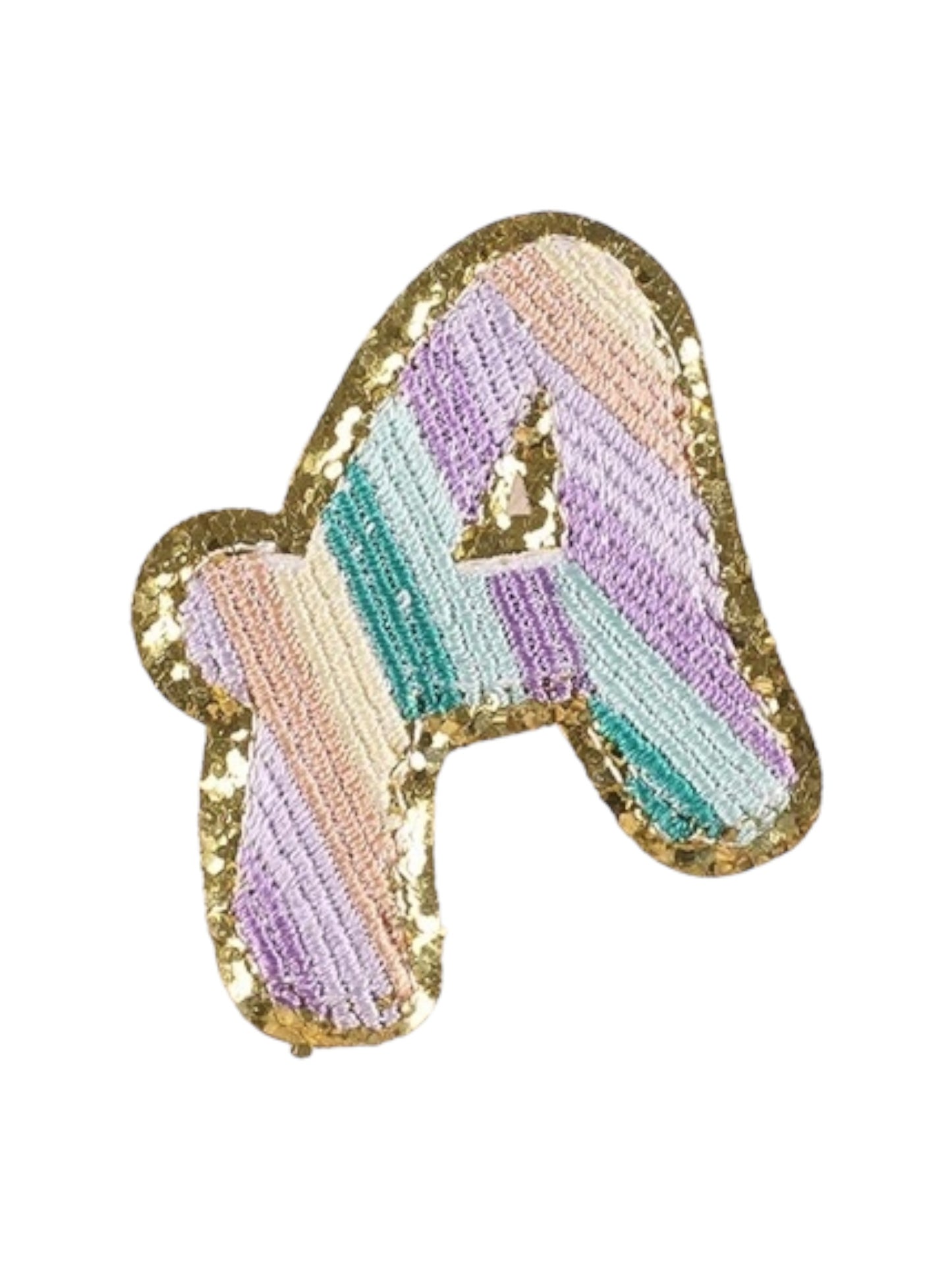 Alpha Embroidered Rainbow Stripe Letter Patches