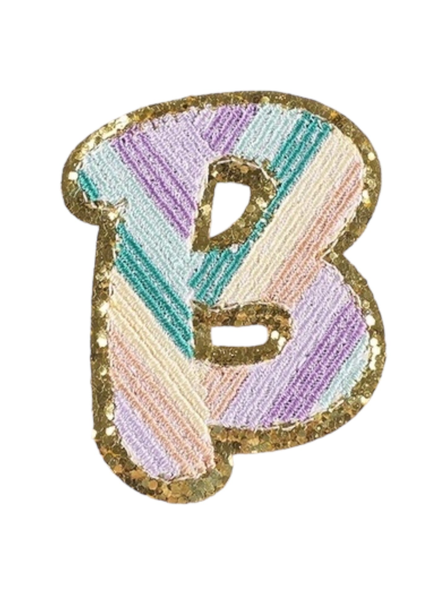 Alpha Embroidered Rainbow Stripe Letter Patches