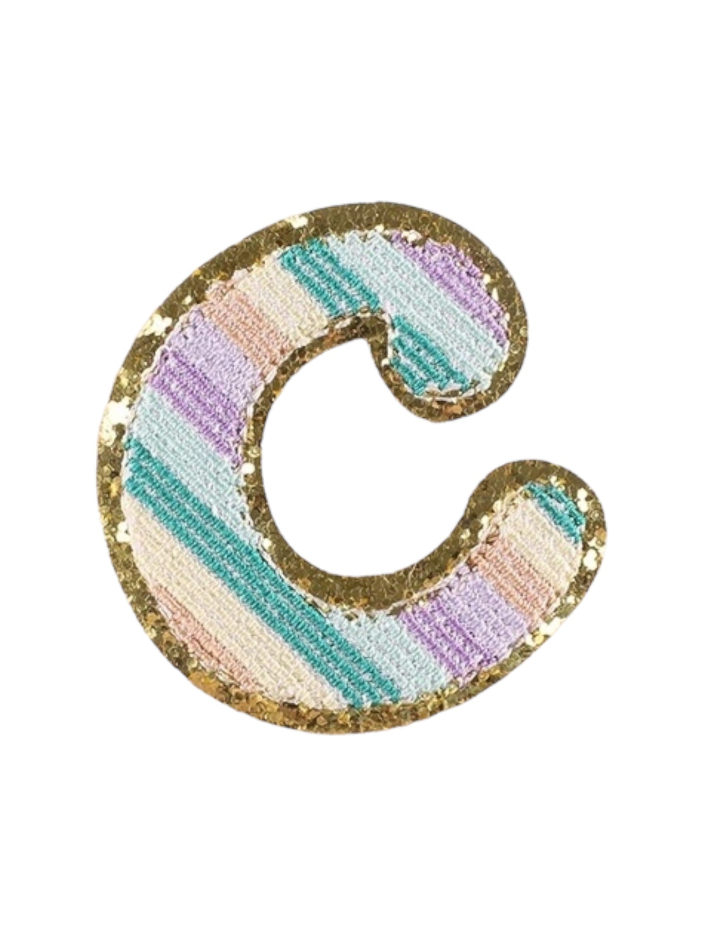 Alpha Embroidered Rainbow Stripe Letter Patches