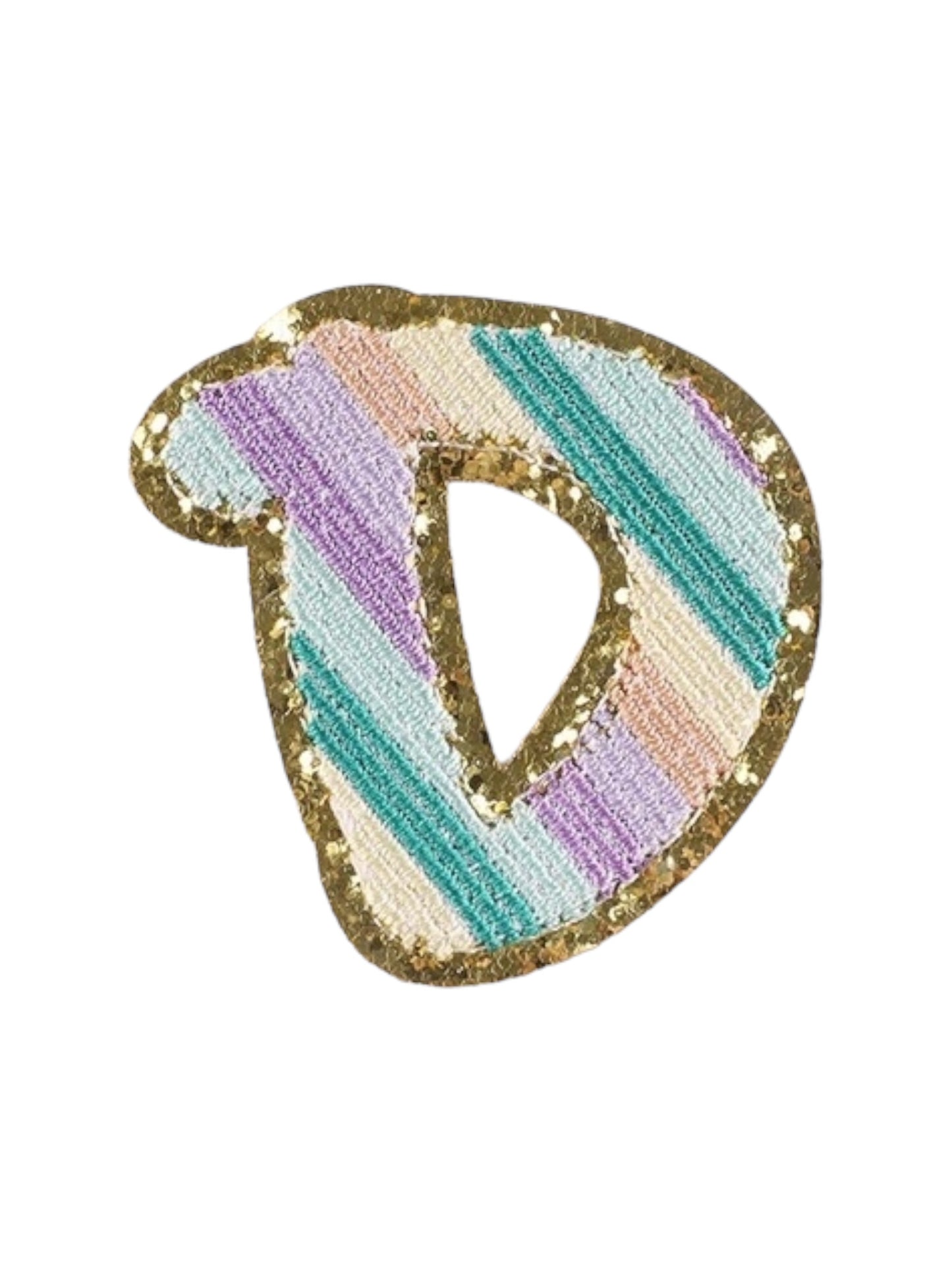 Alpha Embroidered Rainbow Stripe Letter Patches