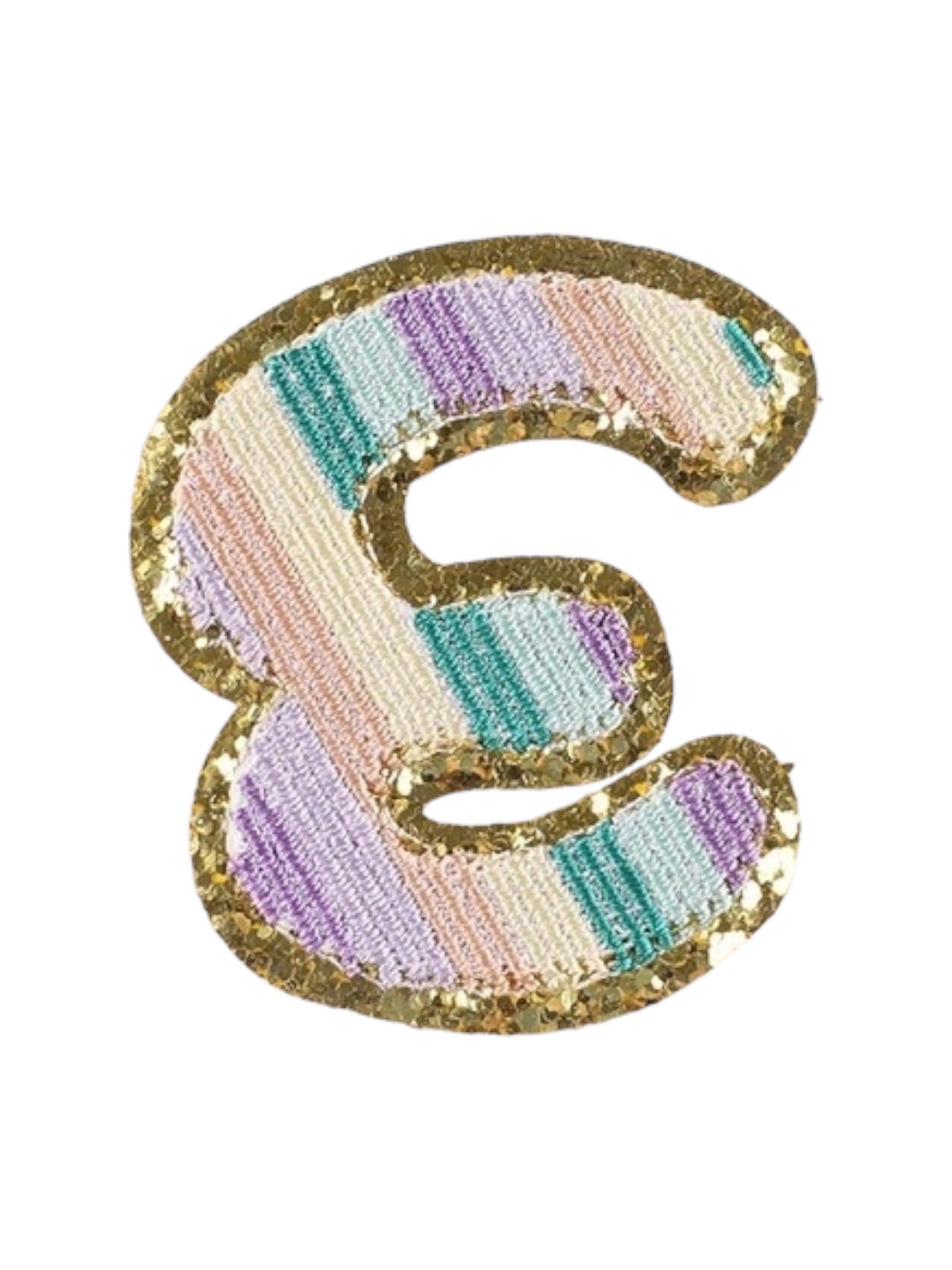 Alpha Embroidered Rainbow Stripe Letter Patches