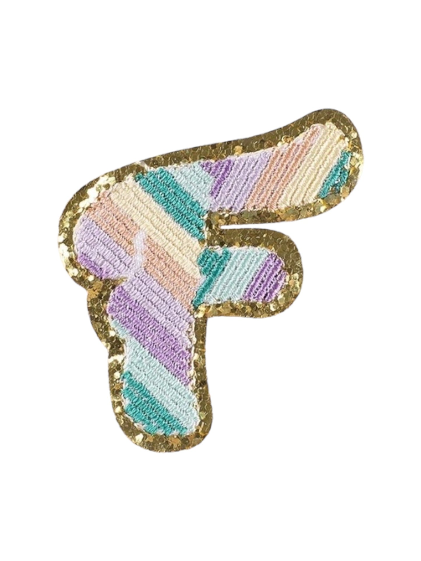 Alpha Embroidered Rainbow Stripe Letter Patches