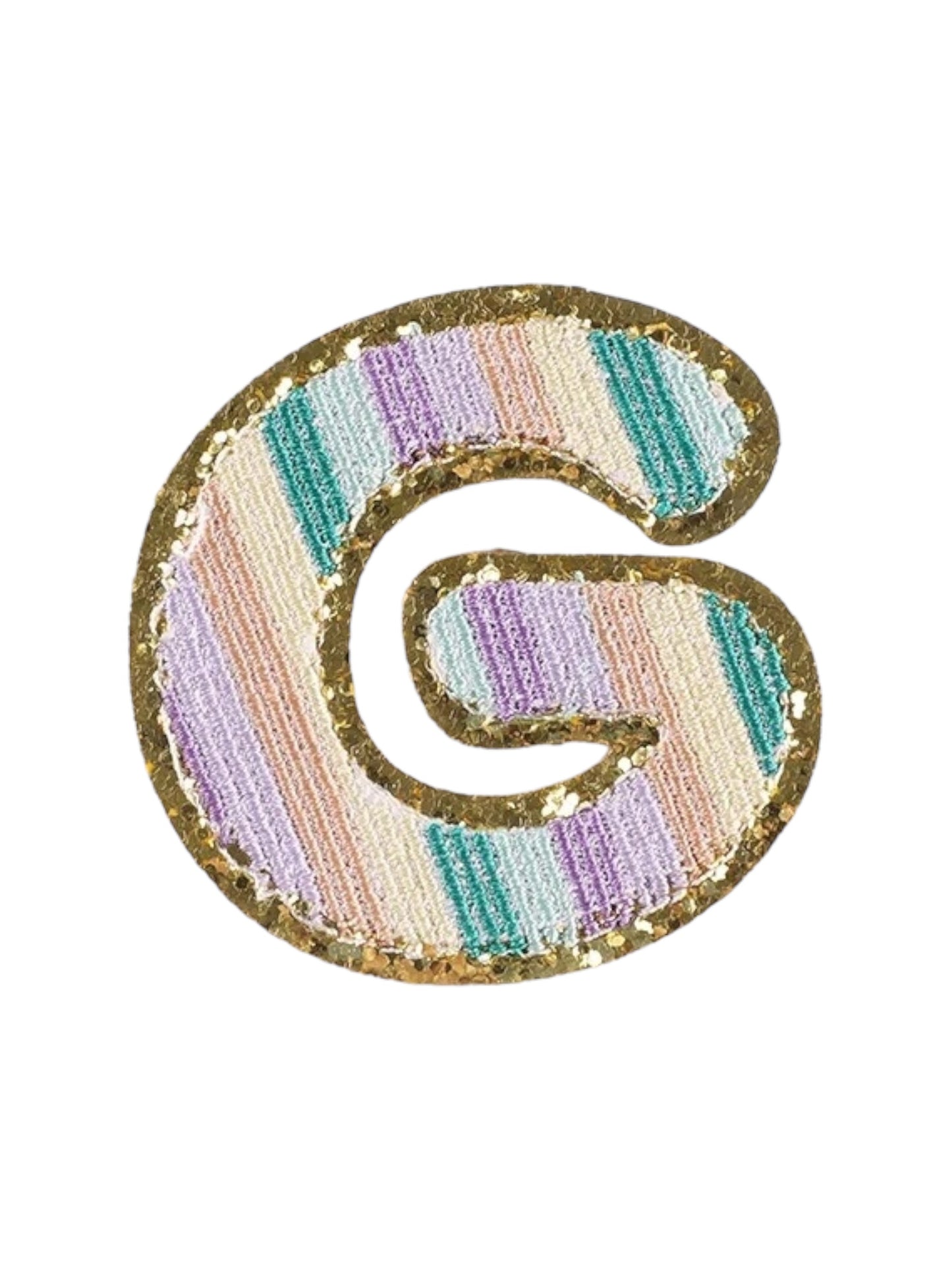 Alpha Embroidered Rainbow Stripe Letter Patches