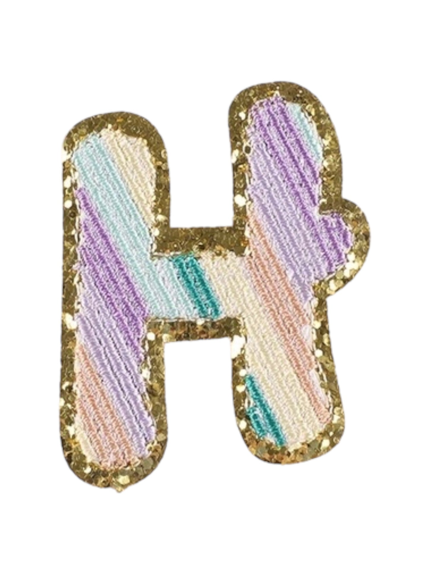 Alpha Embroidered Rainbow Stripe Letter Patches