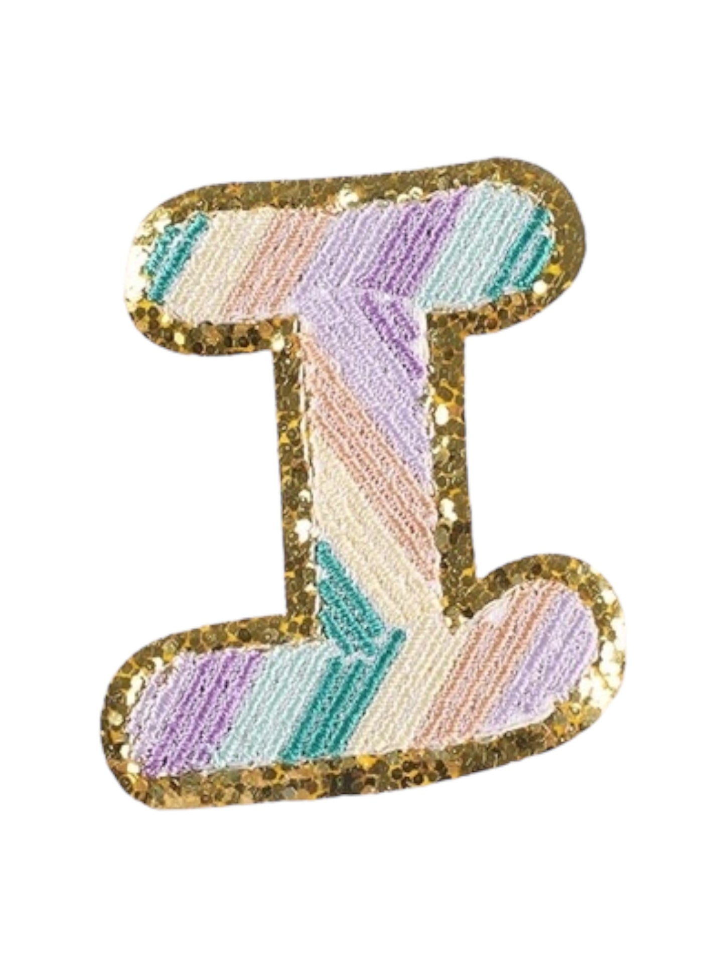 Alpha Embroidered Rainbow Stripe Letter Patches