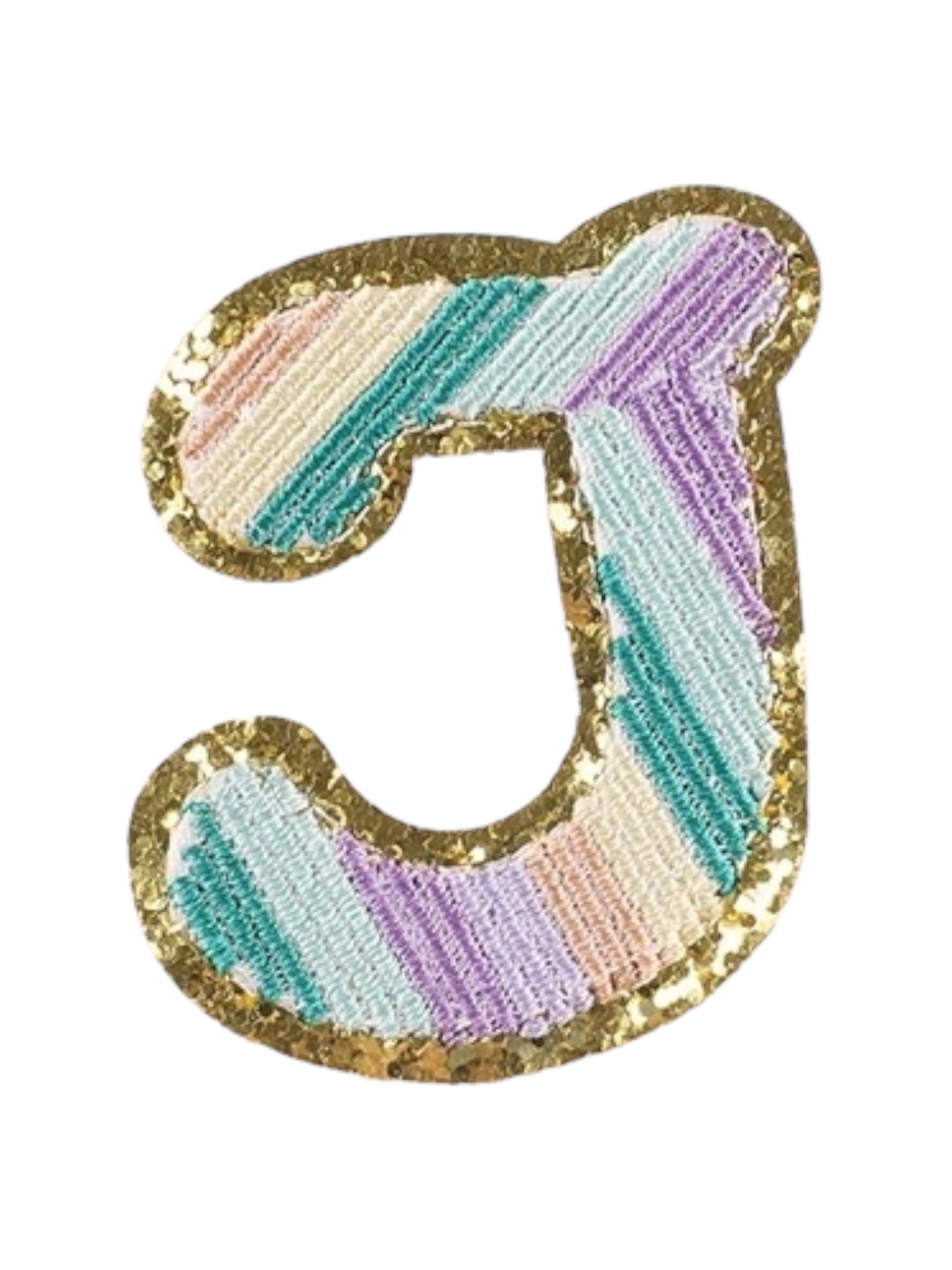 Alpha Embroidered Rainbow Stripe Letter Patches