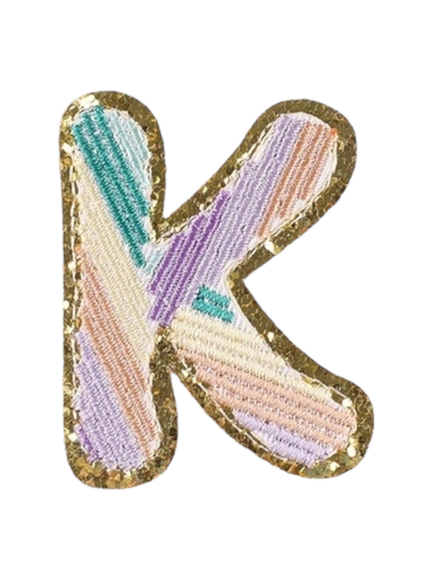 Alpha Embroidered Rainbow Stripe Letter Patches