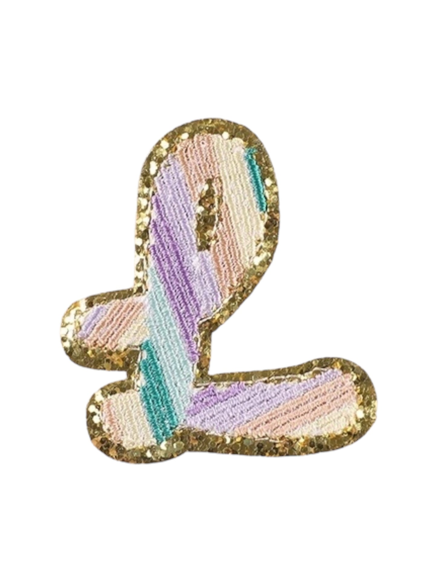 Alpha Embroidered Rainbow Stripe Letter Patches