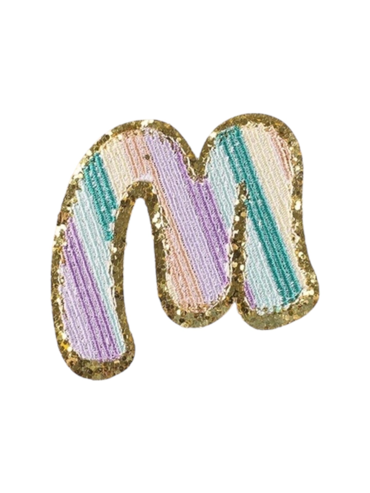 Alpha Embroidered Rainbow Stripe Letter Patches