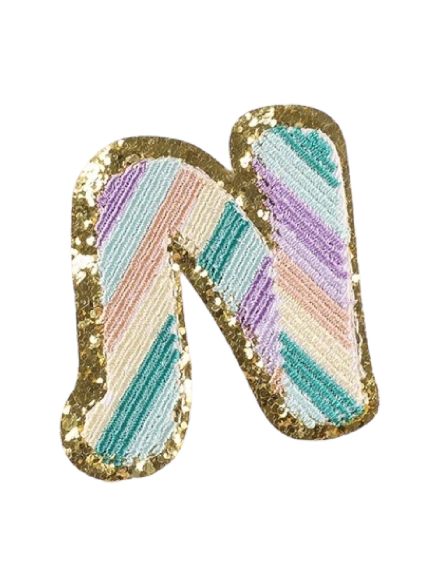 Alpha Embroidered Rainbow Stripe Letter Patches