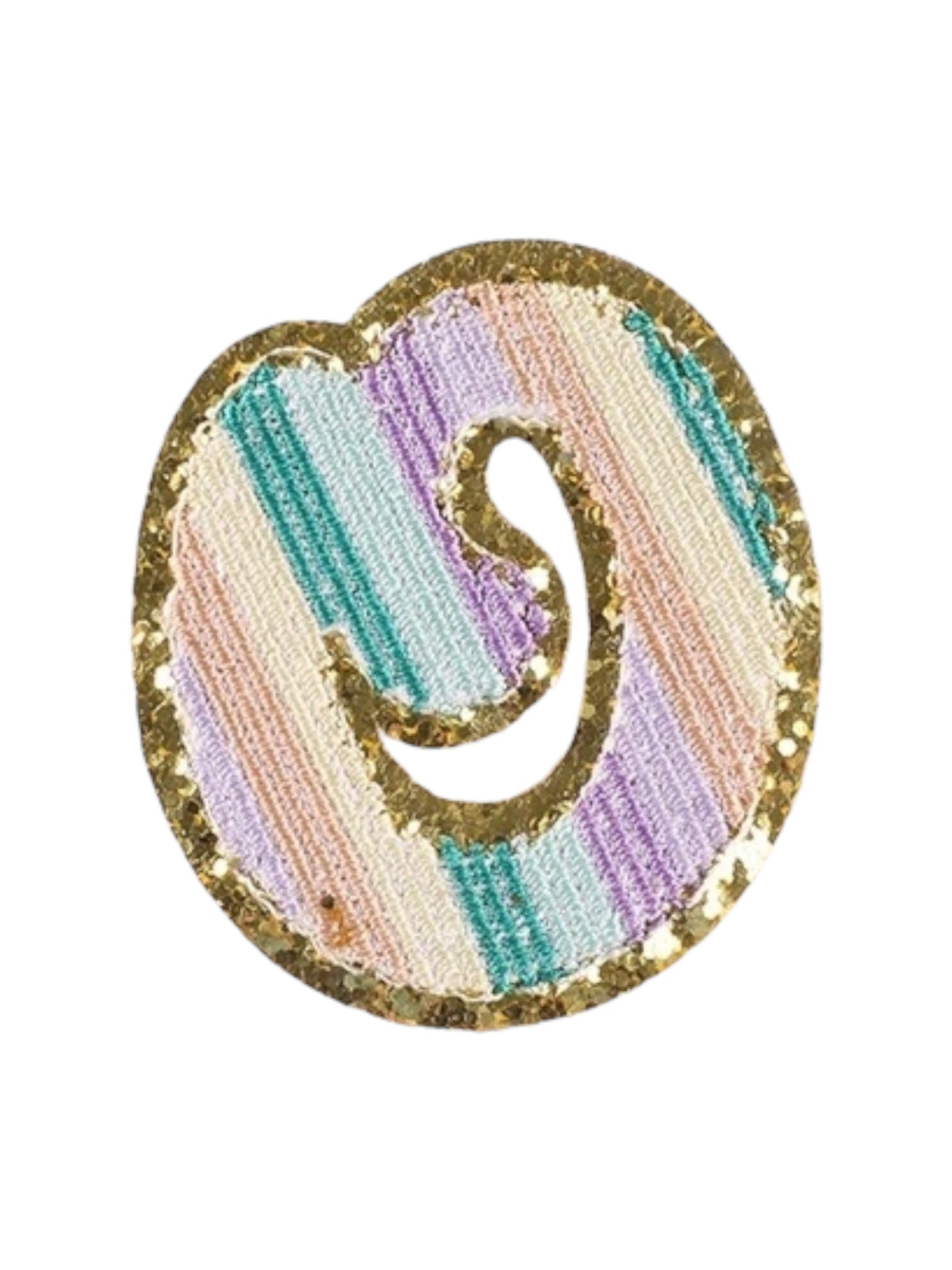 Alpha Embroidered Rainbow Stripe Letter Patches