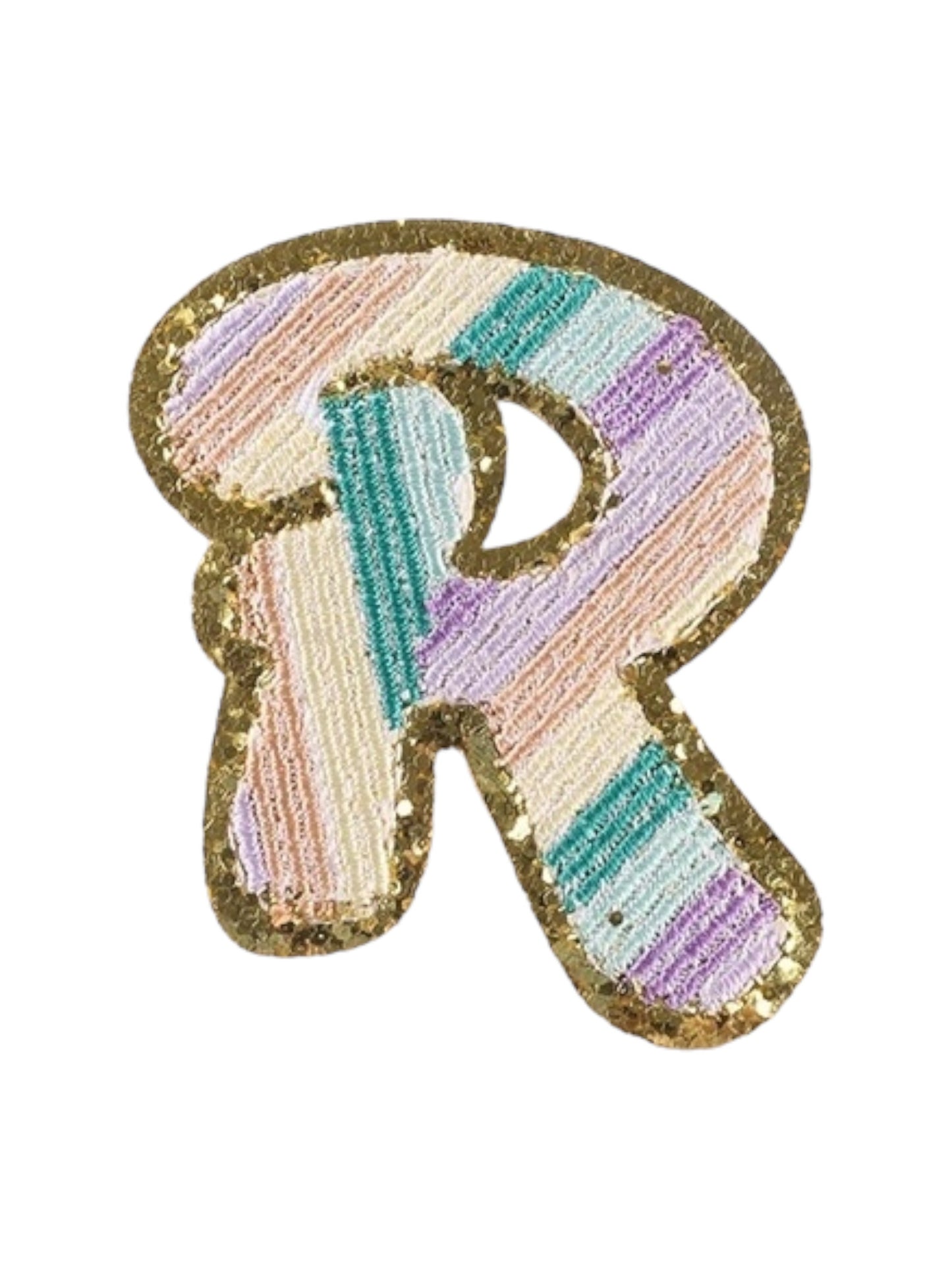 Alpha Embroidered Rainbow Stripe Letter Patches