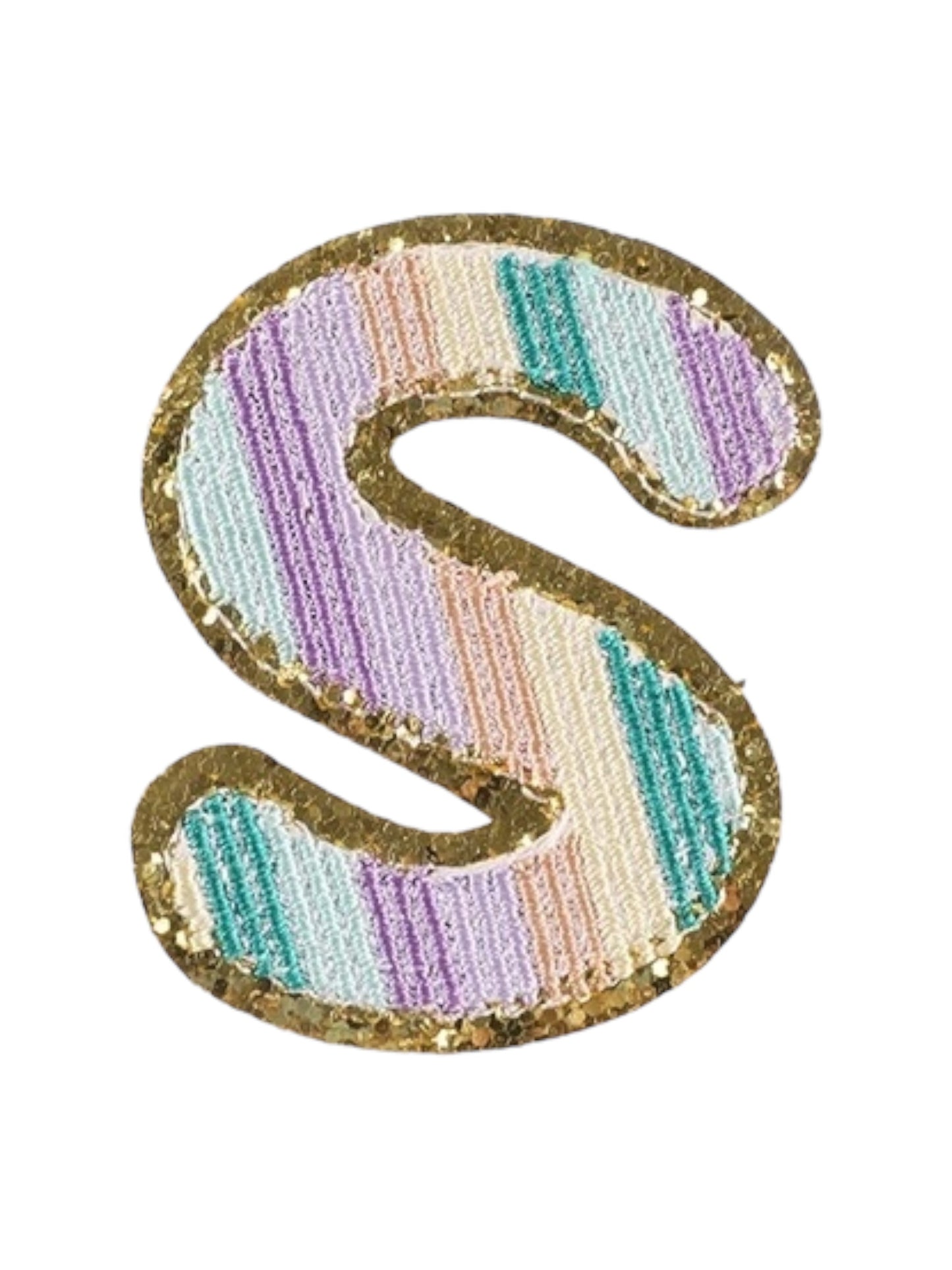 Alpha Embroidered Rainbow Stripe Letter Patches