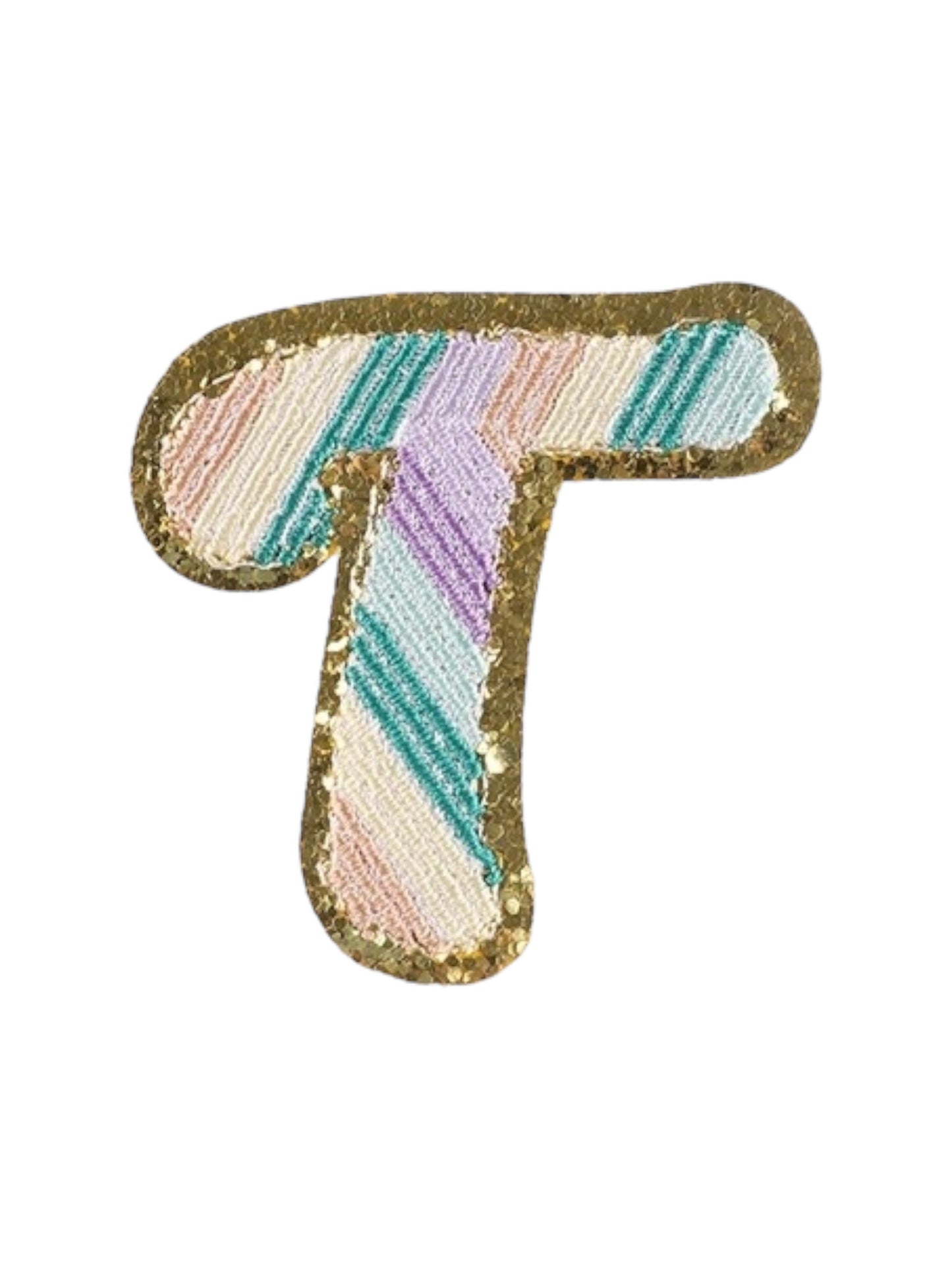 Alpha Embroidered Rainbow Stripe Letter Patches