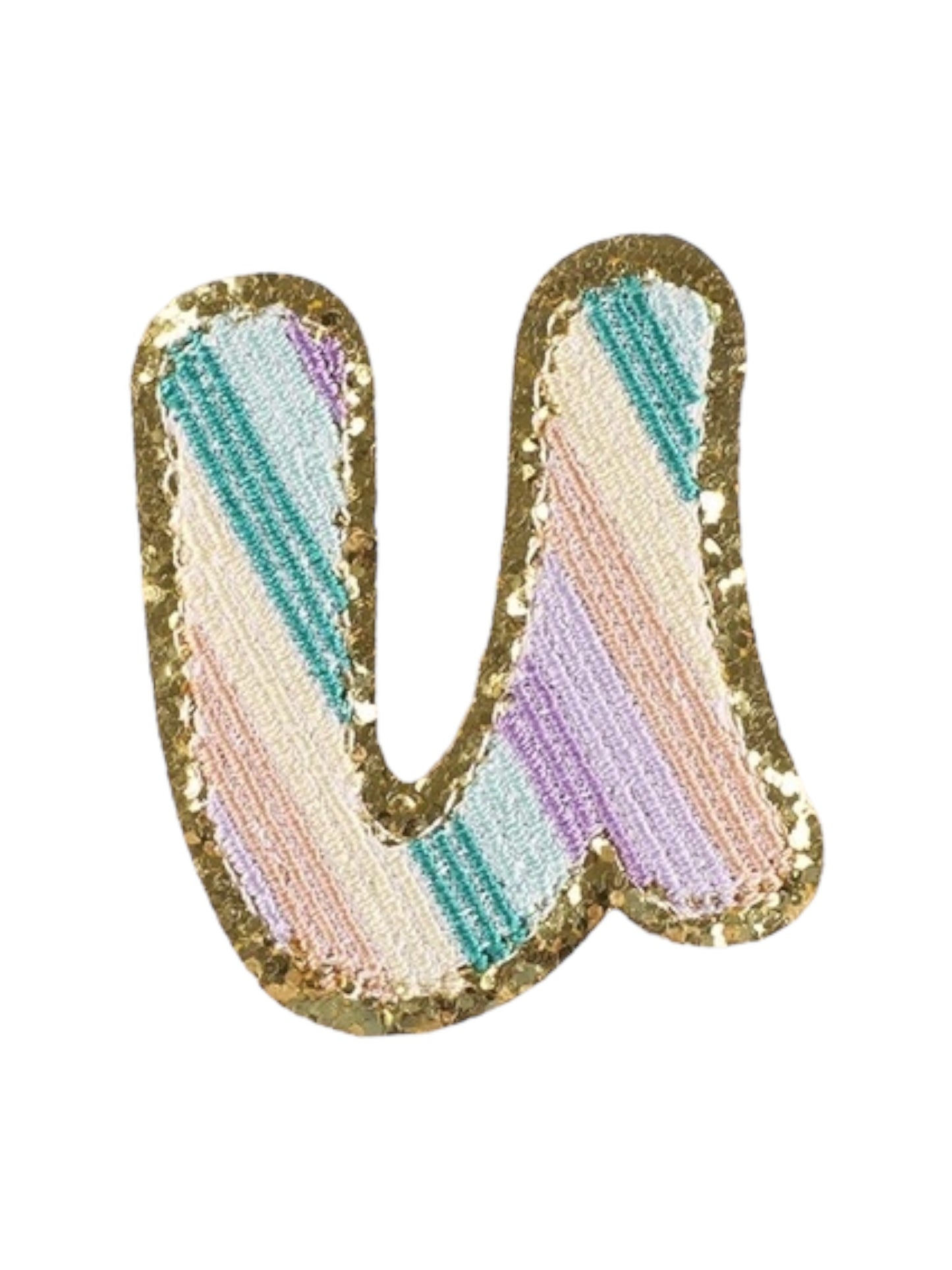 Alpha Embroidered Rainbow Stripe Letter Patches