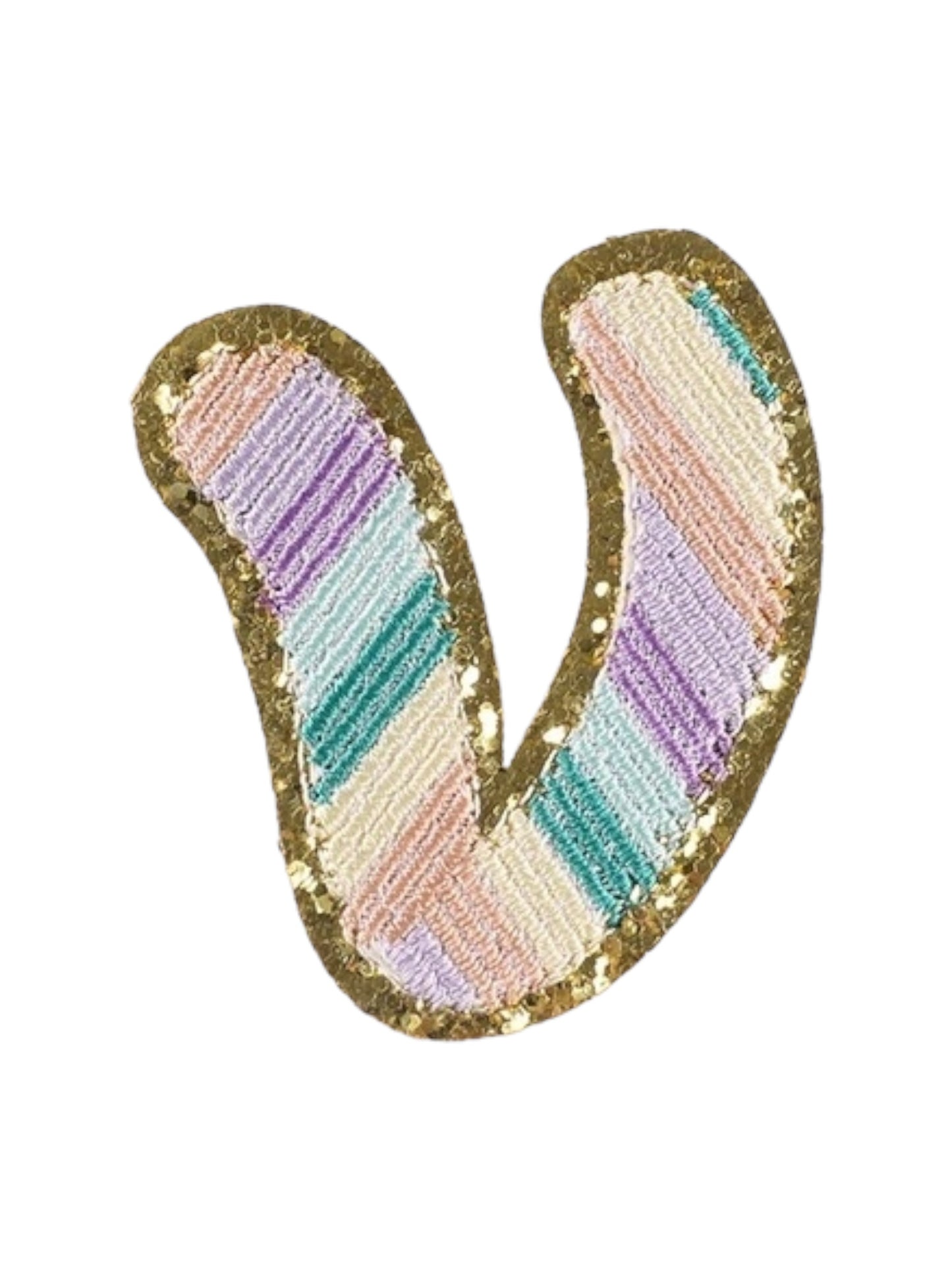 Alpha Embroidered Rainbow Stripe Letter Patches