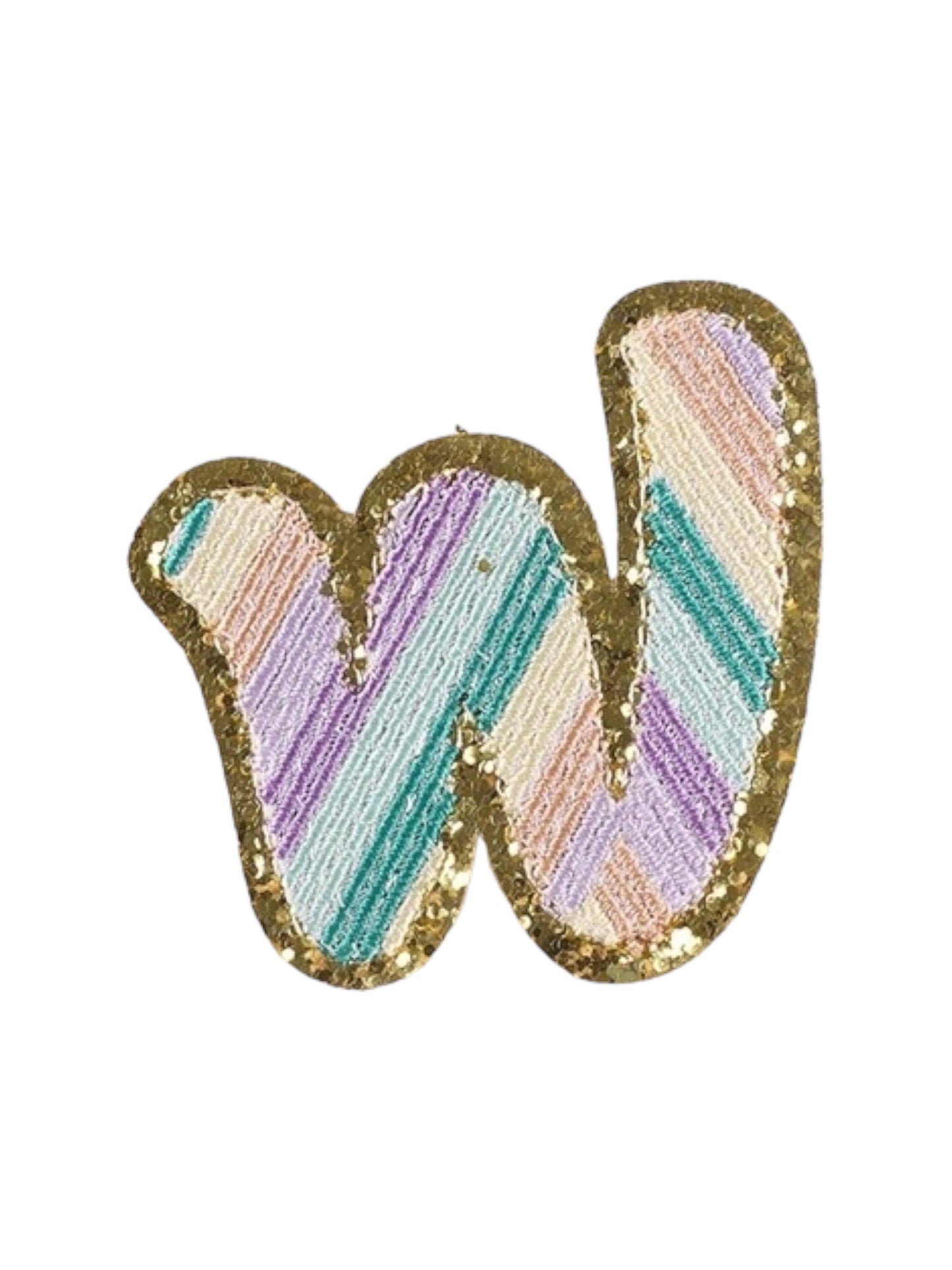 Alpha Embroidered Rainbow Stripe Letter Patches