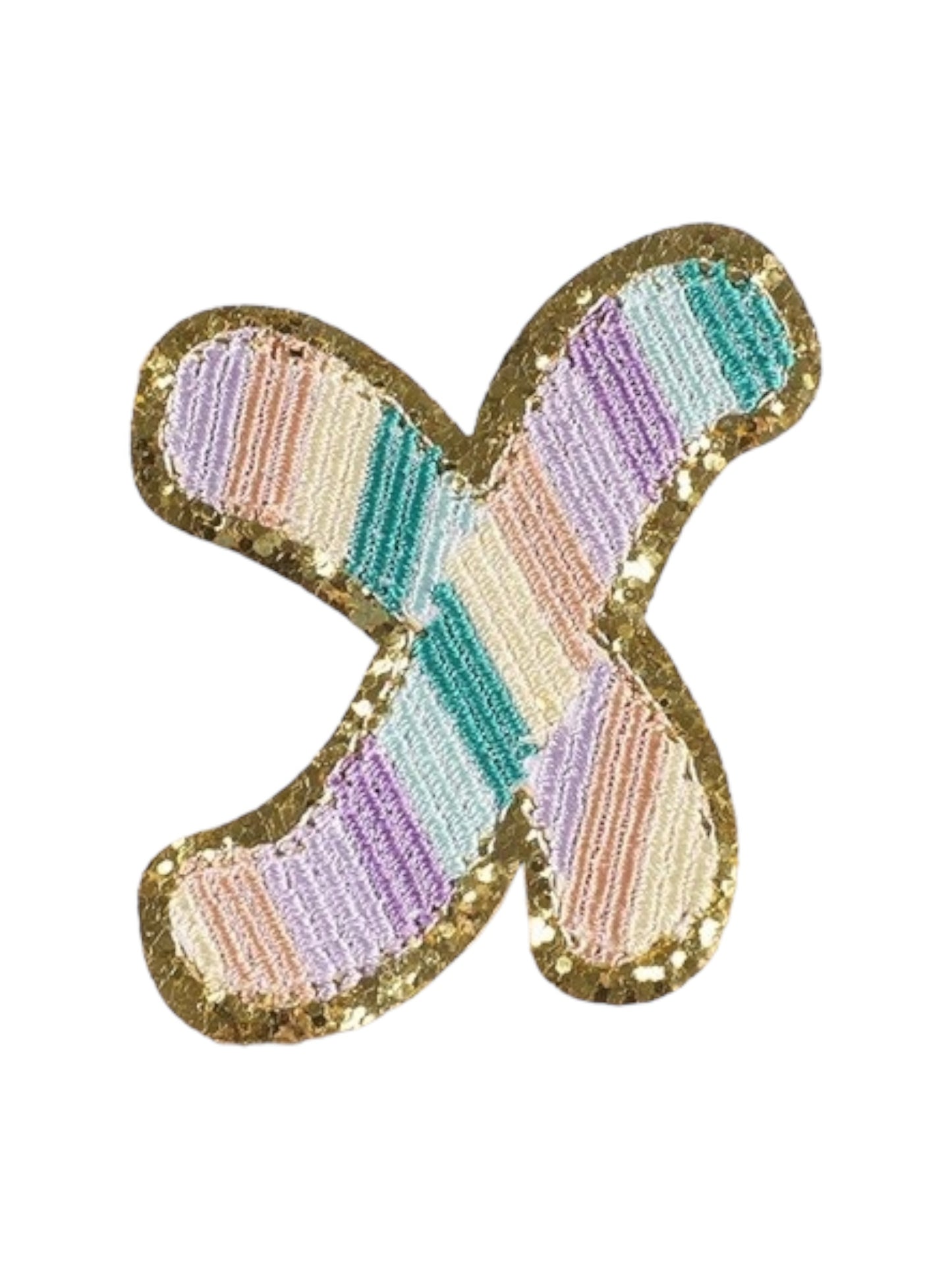 Alpha Embroidered Rainbow Stripe Letter Patches