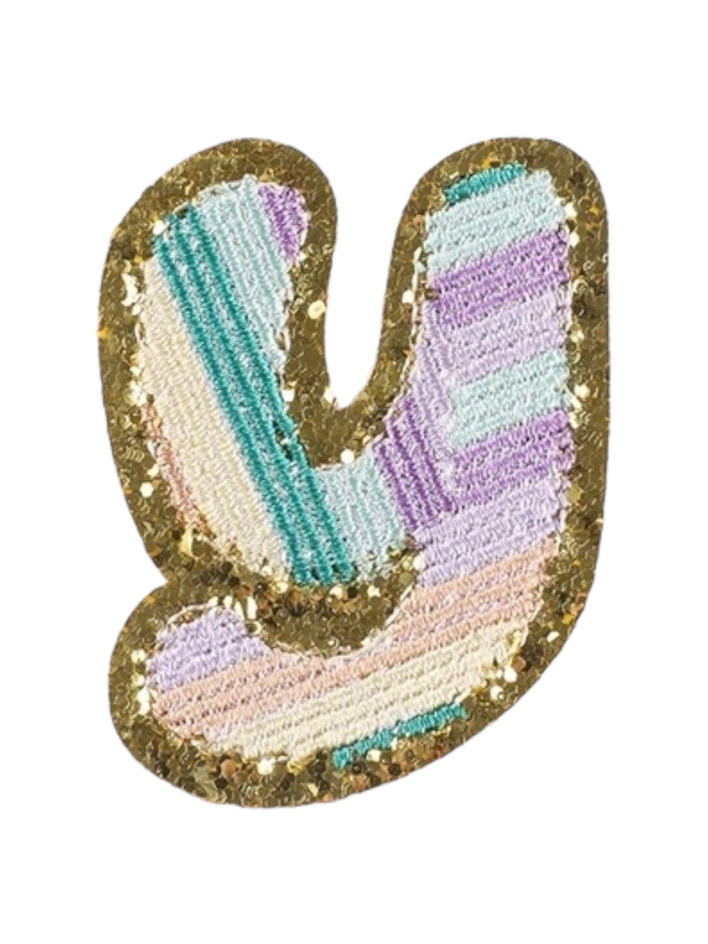 Alpha Embroidered Rainbow Stripe Letter Patches