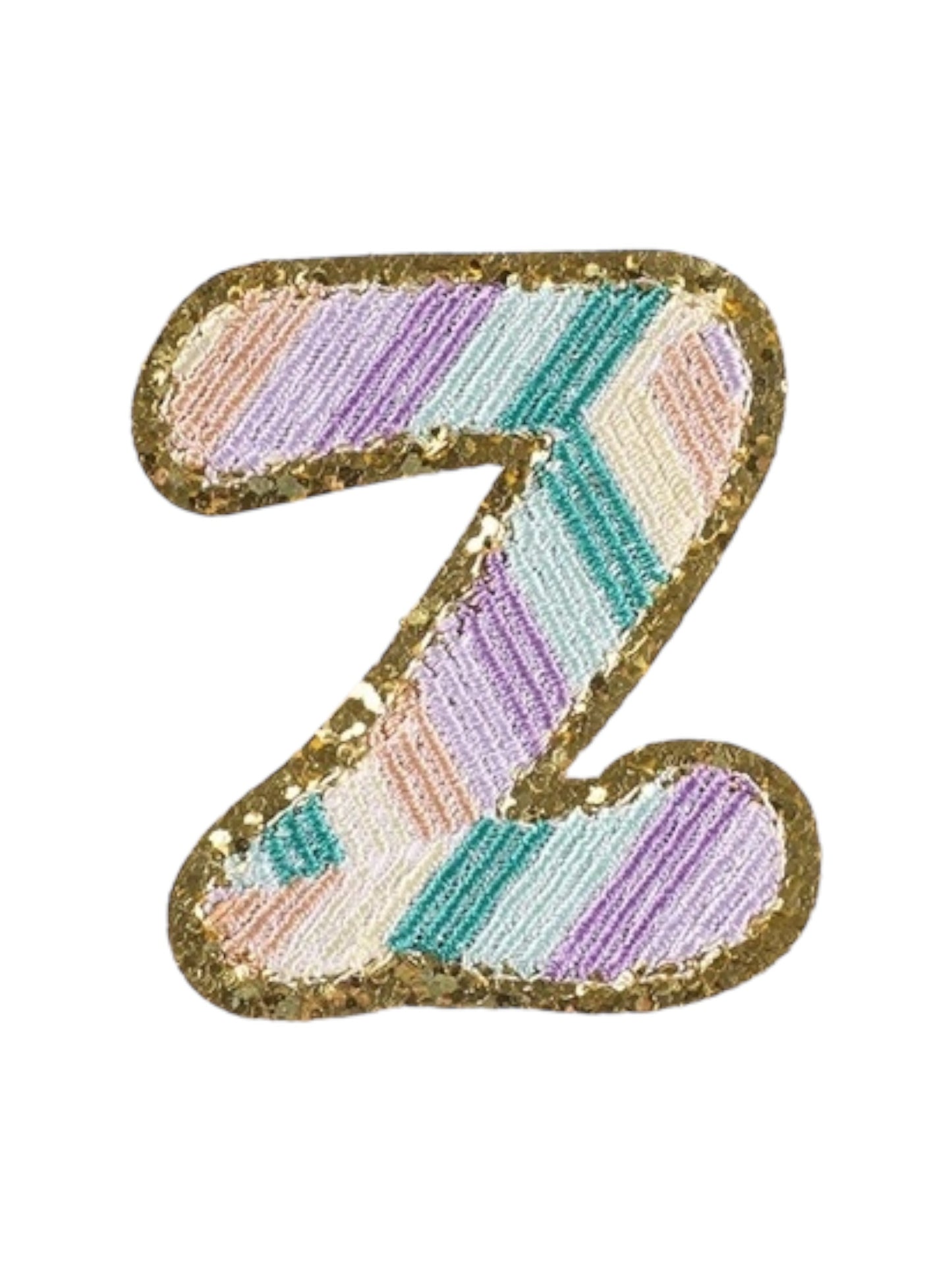 Alpha Embroidered Rainbow Stripe Letter Patches